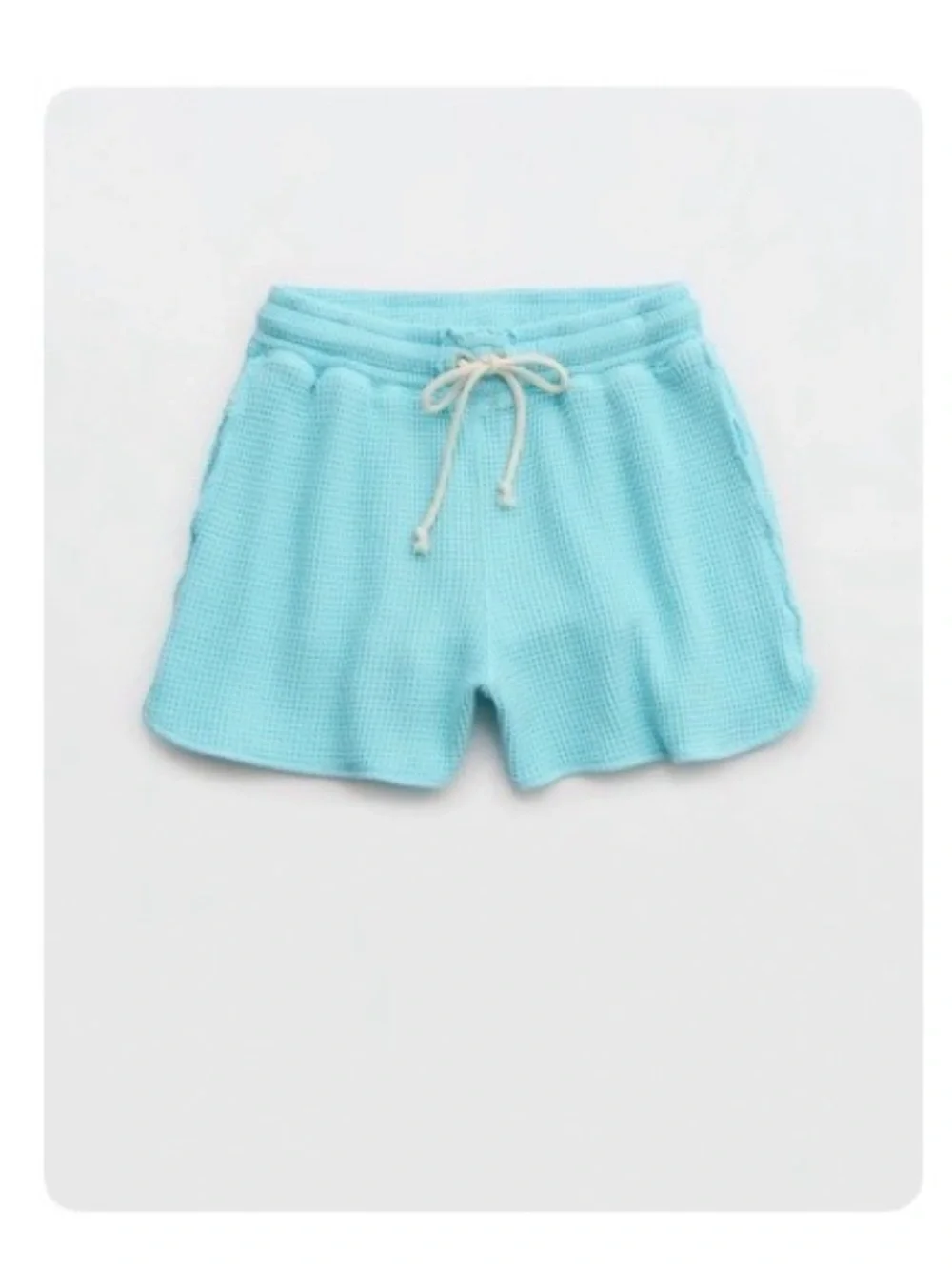 AERIE LUMBERJANE WAFFLEKNIT SET: Polo top sweatshirt with matching shorts